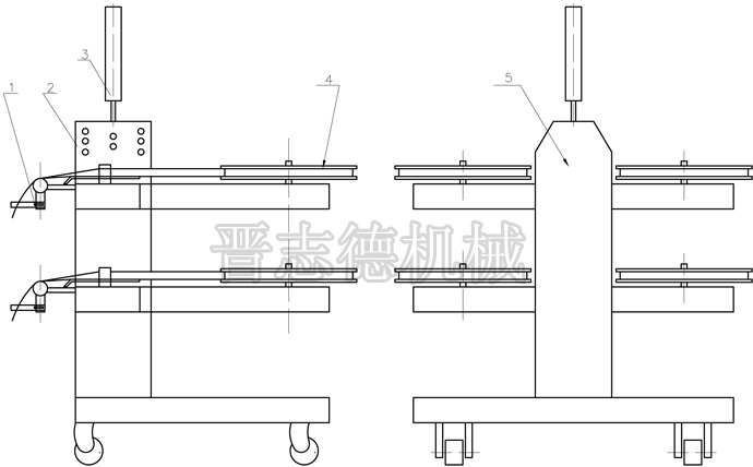 臥式四盤收料機(jī)結(jié)構(gòu)圖