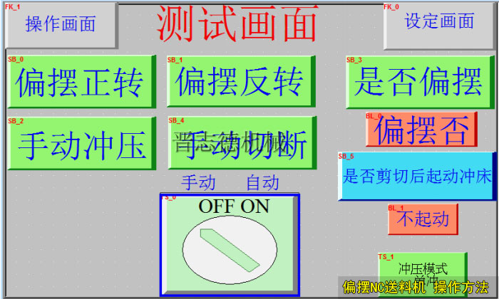 偏擺NC送料機(jī)控制面板